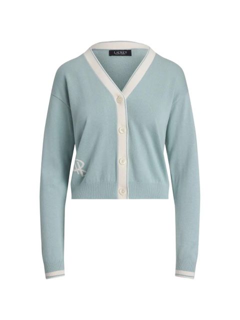Lauren Ralph Lauren embroidered-logo cardigan - Blue - zdjęcie produktu nr 1
