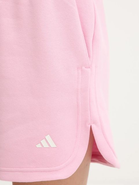 adidas szorty damskie kolor różowy z nadrukiem high waist KT3268