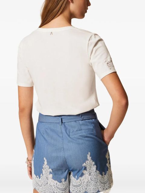 TWINSET lace-detail T-shirt - White