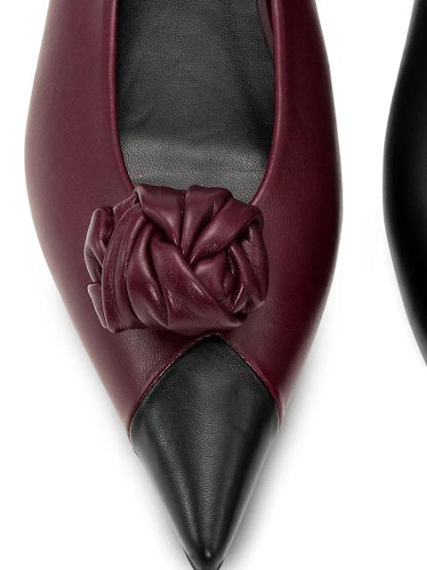 ROTATE BIRGER CHRISTENSEN knot-appliqué ballet flats - Red - zdjęcie produktu nr 2