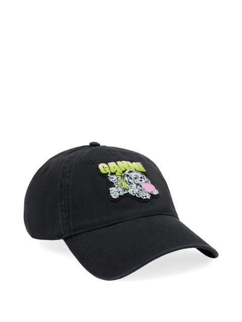 GANNI Puppy embroidered logo baseball cap - Black - zdjęcie produktu nr 2