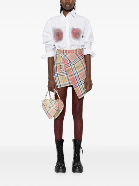 Vivienne Westwood Infinity plaid-pattern asymmetric skirt - Neutrals - zdjęcie produktu nr 2
