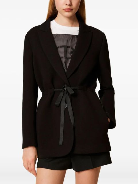 TWINSET scuba-fabric tie-waist blazer - Black - zdjęcie produktu nr 2