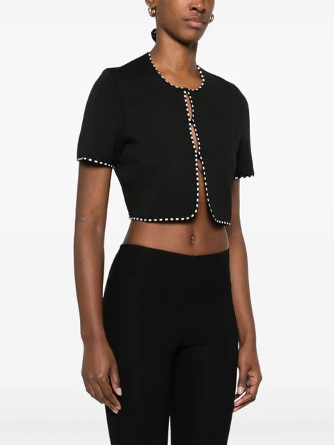 Maje short-sleeves crop top - Black