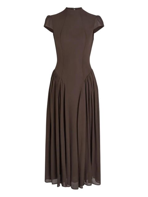 Reformation Maven mock-neck midi dress - Brown - zdjęcie produktu nr 1