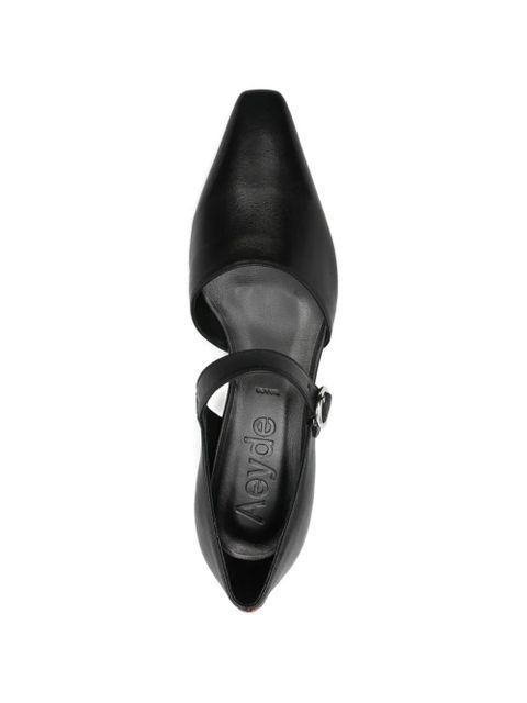 Aeyde Yara strap pointed pumps - Black