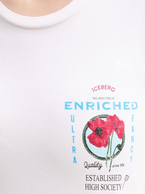 Iceberg t-shirt bawełniany damski kolor biały F091 6318