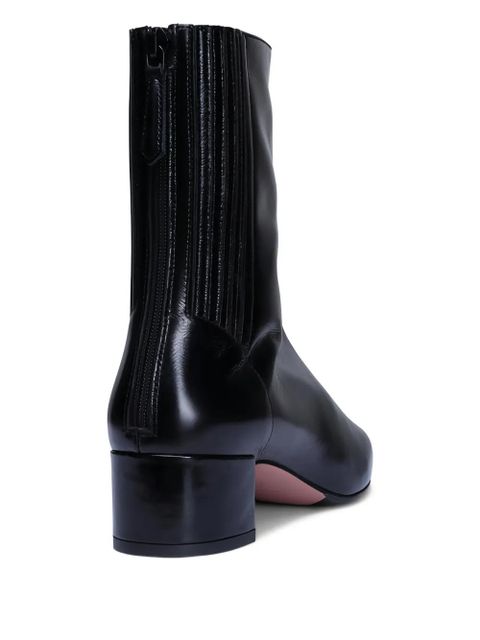 Aquazzura leather block-heel boots - Black