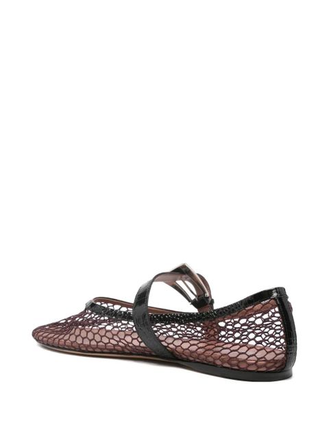 Paris Texas Sveva mesh-panel buckle ballet flats - Red