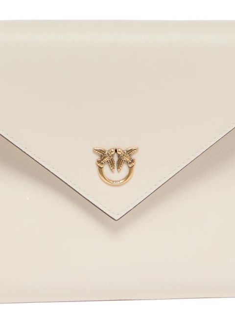 PINKO Love Birds envelope clutch bag - White