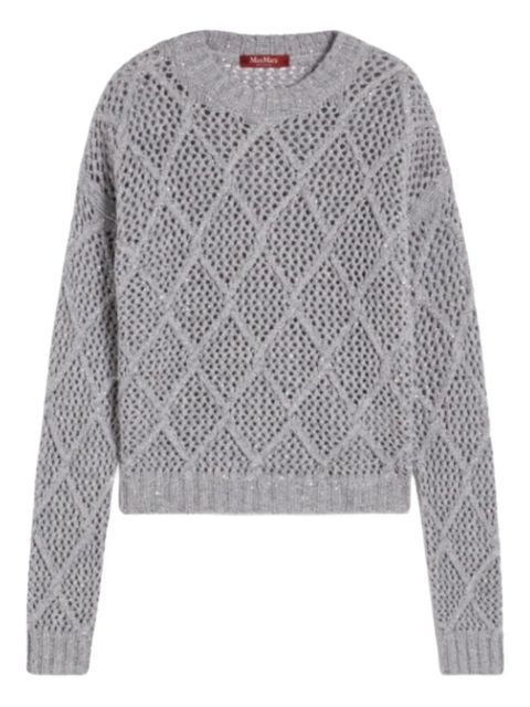 Max Mara sequin-embellished diamond-pattern sweater - Grey - zdjęcie produktu nr 1
