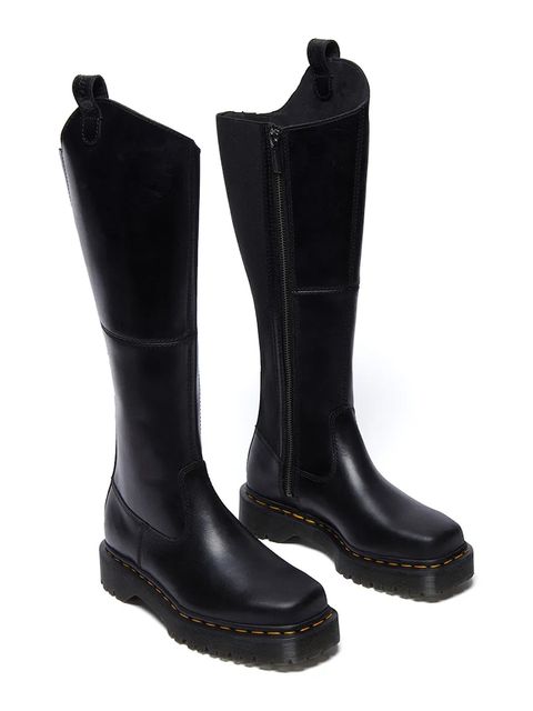 Dr. Martens kozaki skórzane Amaayah Hi damskie kolor czarny na platformie DM31947001