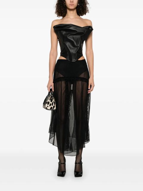 Magda Butrym draped leather corset - Black - zdjęcie produktu nr 2