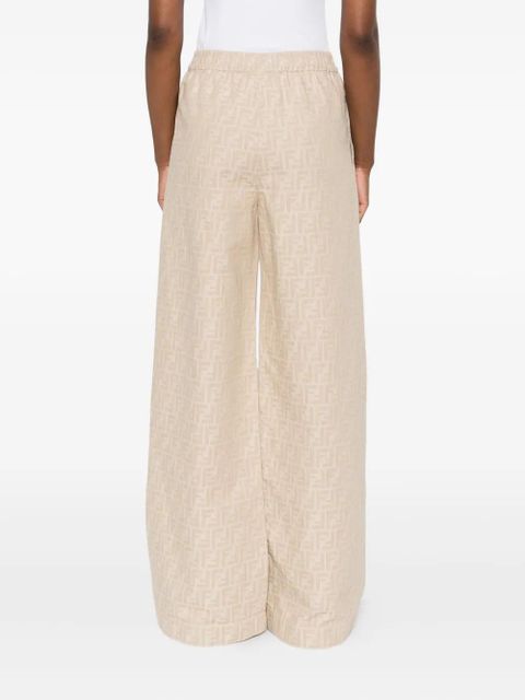 FENDI FF-jacquard elasticated-waist trousers - Neutrals