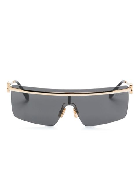 Miu Miu Eyewear mask-frame sunglasses - Gold - zdjęcie produktu nr 1