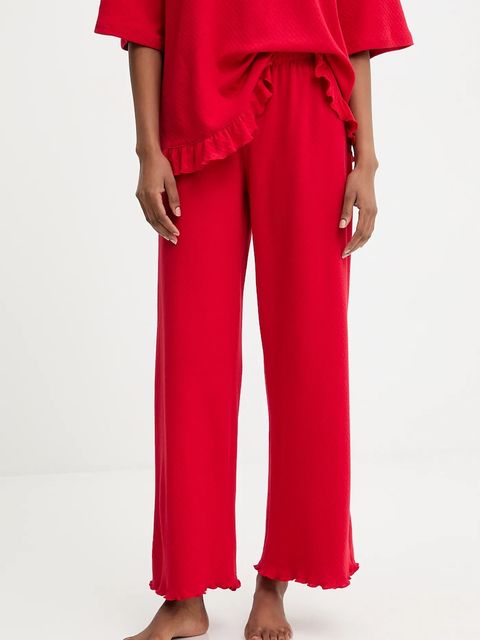 Answear Lab piżama bawełniana kolor czerwony bawełniana