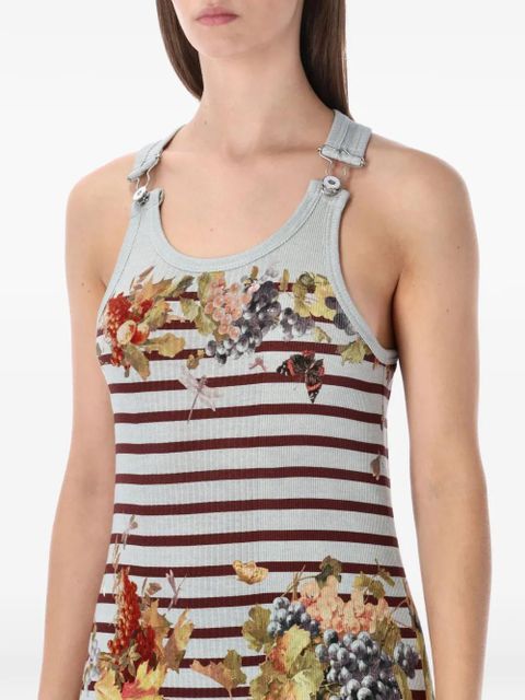 Jean Paul Gaultier striped floral tank maxi dress - Neutrals