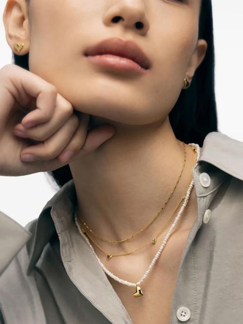 Monica Vinader Heart Mini Pearl necklace - Gold