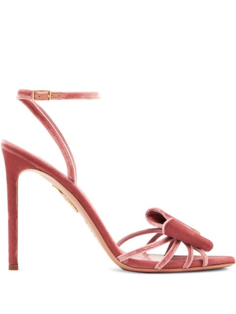 Aquazzura 105mm bow-embellished stiletto sandals - Pink - zdjęcie produktu nr 1