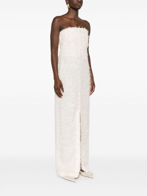 TOTEME strapless fil-coupé dress - White