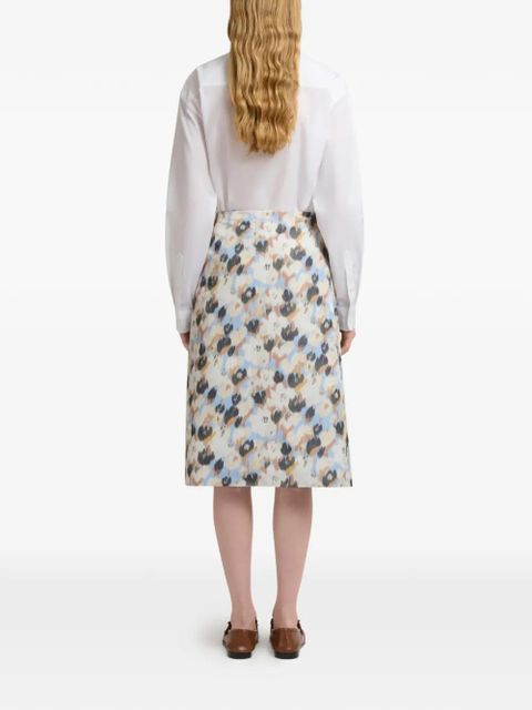 Marni Secret Bouquet floral print A-line skirt - White