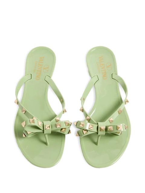 Valentino Garavani Rockstud rubber slippers - Green