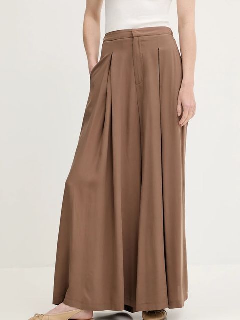 Answear.LAB spodnie damskie kolor brązowy szerokie high waist - zdjęcie produktu nr 1