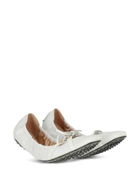 Tod's bow-detail leather ballet flats - White - zdjęcie produktu nr 2