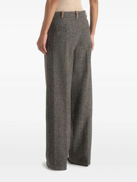 Manière De Voir Julie herringbone pleat trousers - Grey