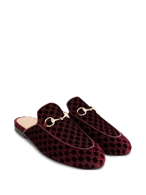 Gucci horsebit GG pattern velvet mules - Red - zdjęcie produktu nr 2