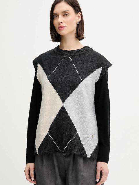 Pedro del Hierro kamizelka z domieszką wełny damski kolor szary 5502018 - zdjęcie produktu nr 1