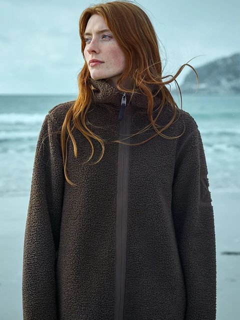 Didriksons bluza polarowa UMI kolor brązowy gładka 505941