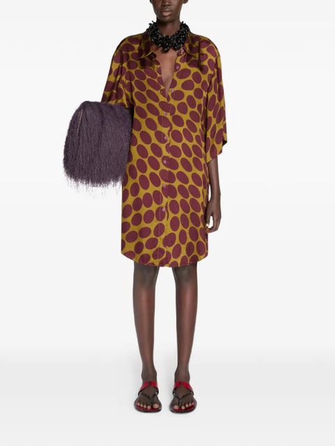 DRIES VAN NOTEN spot-print shirt dress - Yellow - zdjęcie produktu nr 2