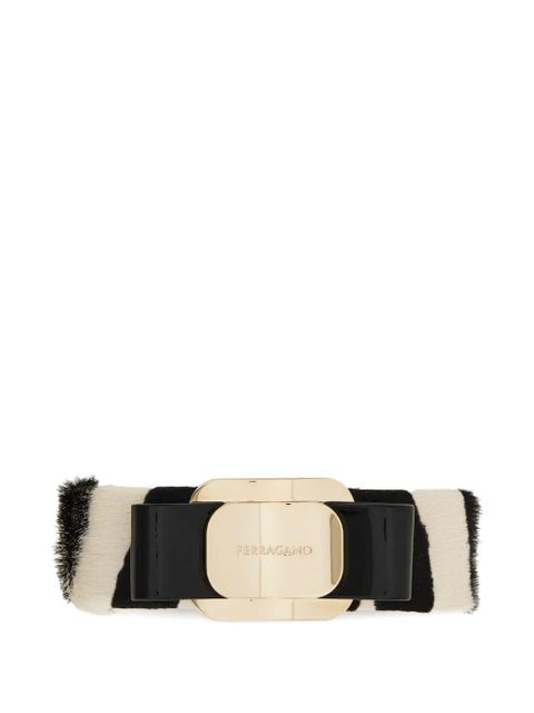 Ferragamo Vara Bow zebra-print hairclip - Black - zdjęcie produktu nr 1