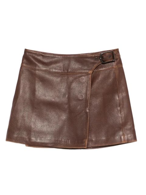 Simkhai buckled faux-leather mini skirt - Brown - zdjęcie produktu nr 1