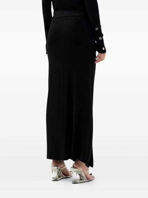 GCDS button ribbed midi skirt - Black