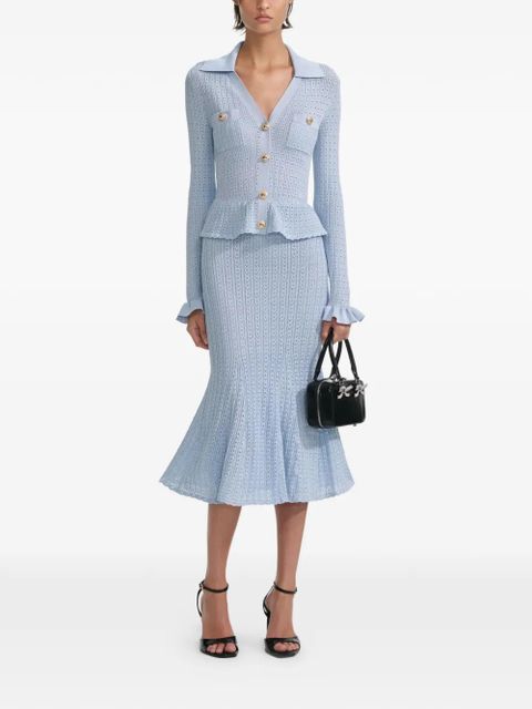 Self-Portrait crochet midi dress - Blue - zdjęcie produktu nr 2