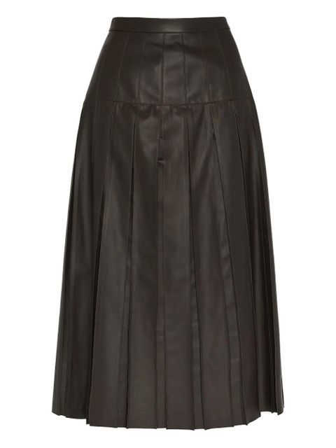 Yves Salomon pleated leather skirt - A2009 BROWN - zdjęcie produktu nr 1