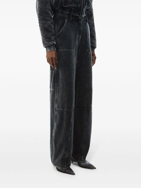 Alexander Wang velour high-waisted trousers - Black