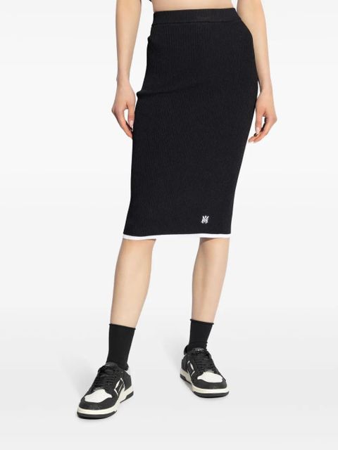 AMIRI Ma logo-embroidered midi skirt - Black - zdjęcie produktu nr 2