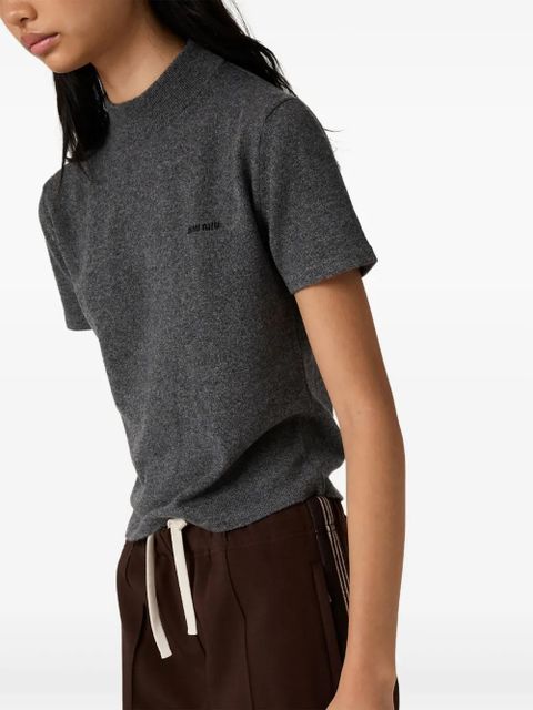 Miu Miu ribbed mock-neck cashmere sweater - Grey