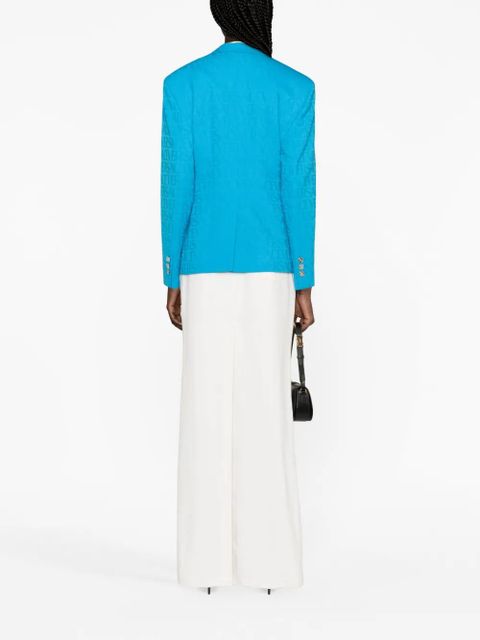 Versace Versace Allover virgin-wool jacquard blazer - Blue