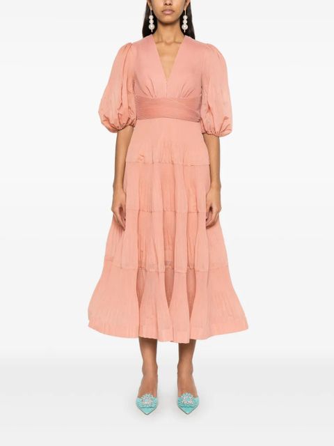 ZIMMERMANN pleated midi dress - Pink