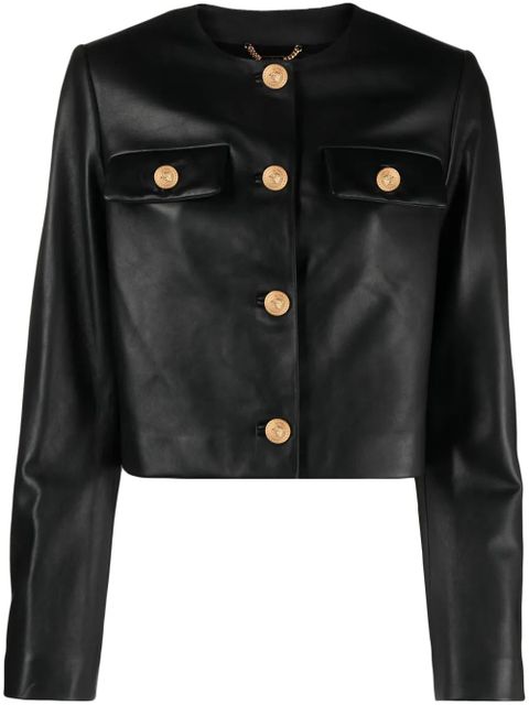 Versace Medusa leather jacket - Black