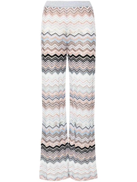 Missoni zigzag-knit straight-leg trousers - Blue - zdjęcie produktu nr 1
