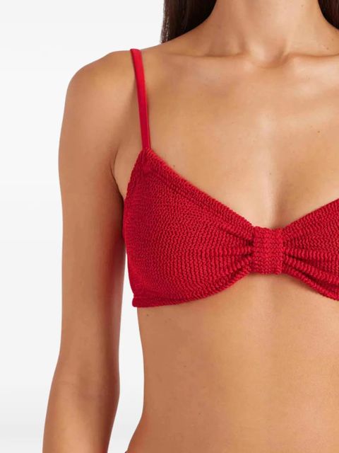 Hunza G Alicia bow-effect spaghetti-strap bikini set - Red