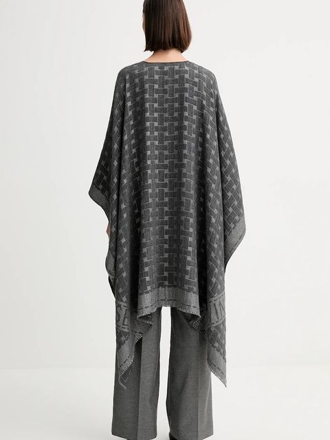 Twinset poncho kolor szary lekkie 252TO5570
