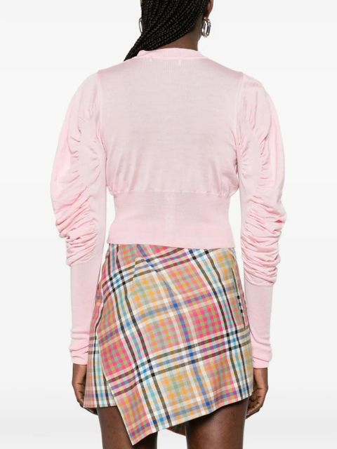 Vivienne Westwood button puff-sleeve cardigan - Pink