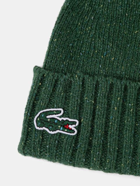 Lacoste czapka z dodatkiem wełny kolor zielony RB5995 - zdjęcie produktu nr 2