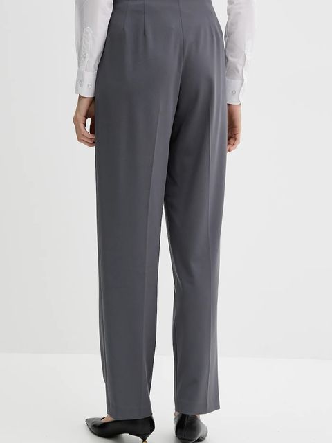 Armani Exchange spodnie damskie kolor szary proste high waist XW000657 AF16145